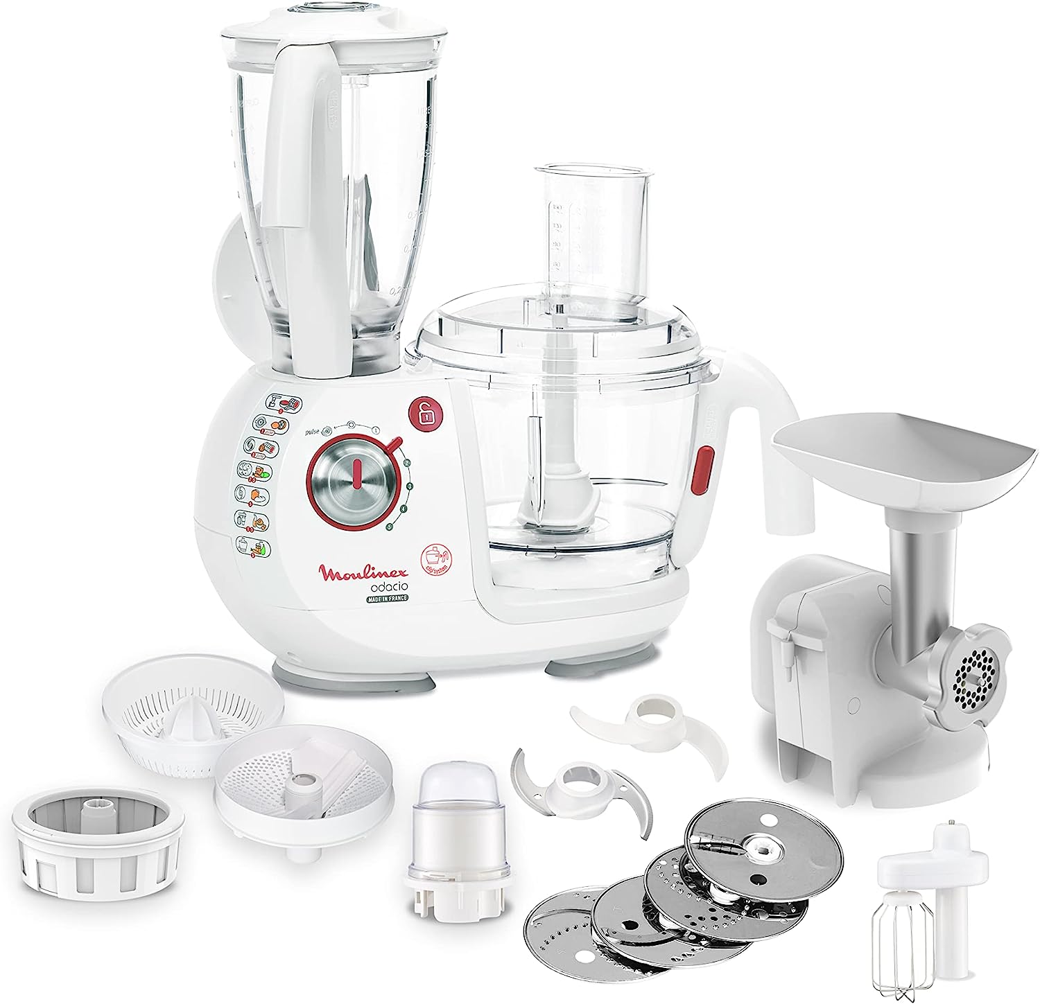 Moulinex Odacio Food Processor, 38 Functions, 1000 W, White