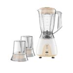 TORNADO Electric Blender 500 Watt, 1.5 Liter, 2 Mills, Beige MX5200/2-BEIGE