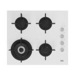 Beko White Glass Built-In Gas Hob - 4 Burner - 60 cm - HILW 64122 SWE