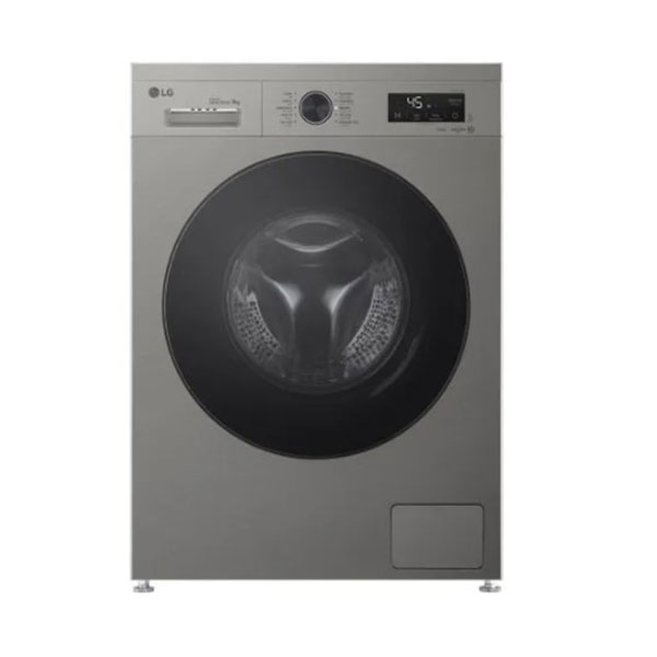 ال جى غسالة ملابس 9 كيلو 1400 لفه لون سيلفر بلاتينيوم F4Y2VYGYP